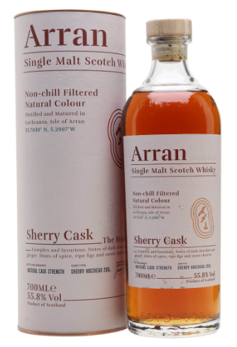 The Arran Malt Distillery Sherry Cask Single Malt Scotch Whisky Isle of Arran, Scotland 700ml