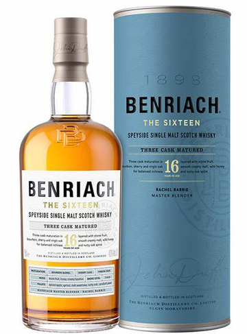 The BenRiach The Sixteen Three Cask Matured 16 Year Old Single Malt Scotch Whisky .750ml