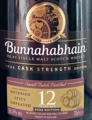 Bunnahabhain 12 Year Old Cask Strength Single Malt Scotch Whisky 750ml