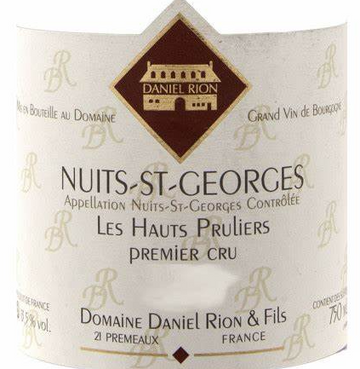 2018 Domaine Daniel Rion & Fils Les Hauts Pruliers Nuits-Saint-Georges Premier Cru, France 750ml