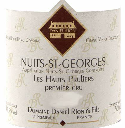 2018 Domaine Daniel Rion & Fils Les Hauts Pruliers Nuits-Saint-Georges Premier Cru, France 750ml