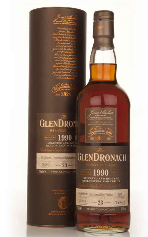1990 Glendronach Pedro Ximenez Sherry Puncheon Single Cask 23 Year Old Single Malt Scotch Whisky Cask No. 1240 700ml
