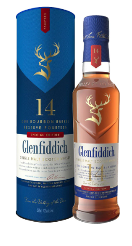 Glenfiddich Bourbon Barrel Reserve 14 Year Old Single Malt Scotch Whisky Speyside, Scotland 375ml