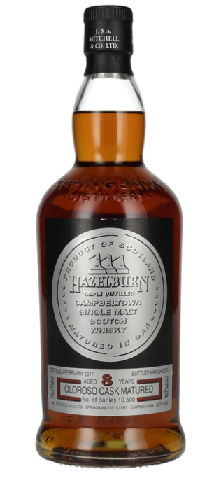 Hazelburn Oloroso Cask Matured 8 Year Old Single Malt Scotch Whisky Campbeltown, Scotland 700ml