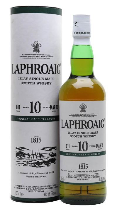 Laphroaig 10 Year Old Cask Strength Single Malt Scotch Whisky 750ml Bottle