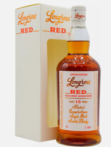 2020 Longrow 'Red' Limited Edition Chilean Cabernet Sauvignon Matured Peated 13 Year Old Single Malt Scotch Whisky Campbeltown, Scotland 750ml