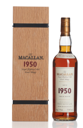 1950 The Macallan Fine & Rare Vintage Single Malt Cask No. 598 52 Year Old Single Malt Scotch Whisky .750ml