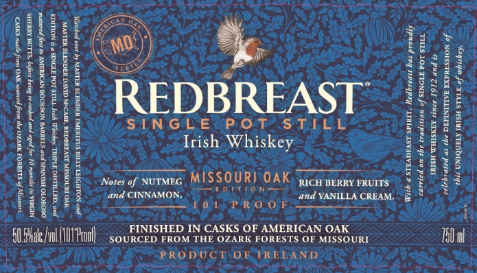 Redbreast Missouri Oak Edition Single Pot Still Irish Whiskey 750ml