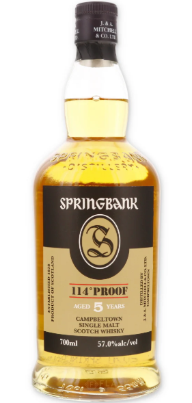 springbank 5 year old 114 proof single malt scotch whisky campbeltown scotland 700ml