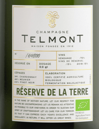 Telmont Reserve de la Terre Champagne, France 750ML