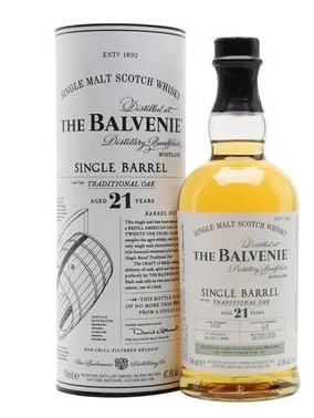 The Balvenie Single Barrel Traditional Oak 21 Year Old Single Malt Scotch Whisky .750ml
