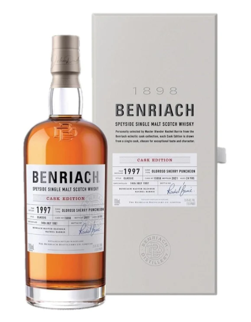 The BenRiach 1997 Cask Edition Oloroso Sherry Puncheon 24 Year Old Speyside Single Malt Scotch Whisky .750ml