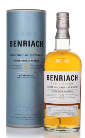 The BenRiach The Sixteen Three Cask Matured 16 Year Old Single Malt Scotch Whisky .750ml