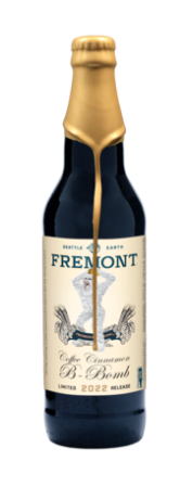 Fremont Brewing 'B-Bomb' Coffee & Cinnamon Barrel -Aged Imperial Winter Ale Beer 22oz