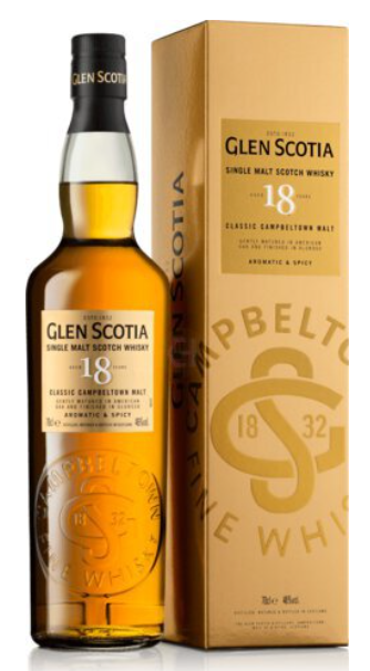 Glen Scotia 18 Year Old Single Malt Scotch Whisky .750ml