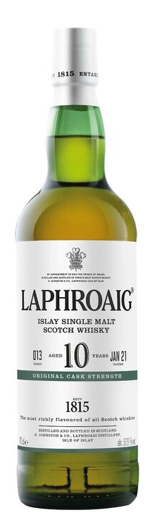 Laphroaig 10 Year Old Cask Strength Single Malt Scotch Whisky Batch 13 .750ml